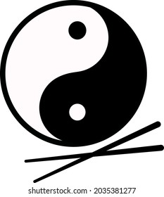 China yin yang, illustration, vector, on a white background.