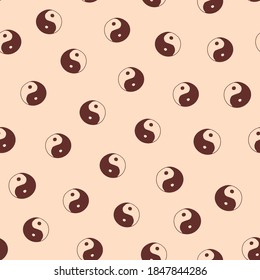 China Yuing Yang symbol hand drawn seamless vector pattern