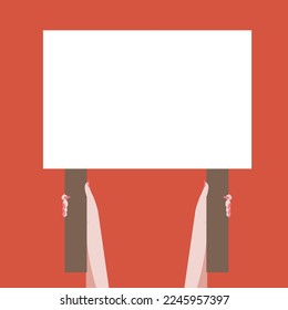 China zero Covid Policy, China Protest. Two hands holding a banner on a red background.