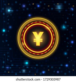 China's National Digital Currency DCEP  (Digital Currency Electronic Payment) New Cryptocurrency concept 2020 Vector technology illustration