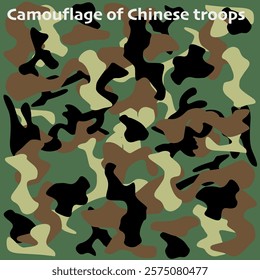 China's troops. Professional army pixel camouflage of China. Professional army of the country. EPS 10.