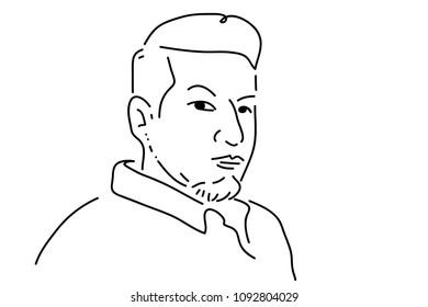 China's working-age men, cartoon vector illustration.