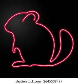 chinchila neon sign, modern glowing banner design, colorful modern design trends on black background. Vector illustration.