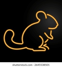 chinchila neon sign, modern glowing banner design, colorful modern design trends on black background. Vector illustration.