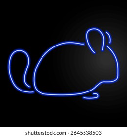 chinchila neon sign, modern glowing banner design, colorful modern design trends on black background. Vector illustration.