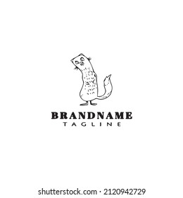 chinchilla cartoon logo icon design cute black modern isolated vector illustration