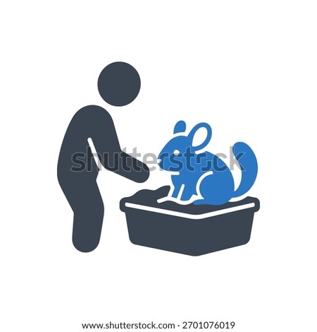 Chinchilla dust bath Icon Isolated On White Background 
