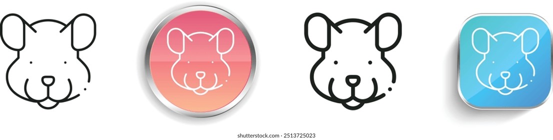 chinchilla icon. Thin Linear, Regular and Button Style Design Isolated On White Background
