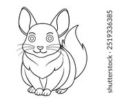 chinchilla line art vector illustration