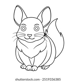 Chinchilla Line Ilustración vectorial de arte