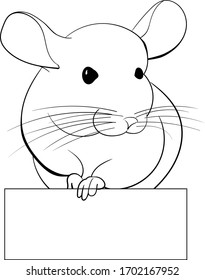 Chinchilla sketch with place for text black line