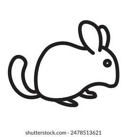 Chinchilla Vector Line Icon Design