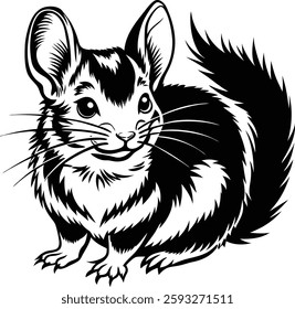 Chinchillas white, back, ground, Image, Art, Eps File