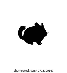 Chincilla Mouse Silhouette, Animal Vector Illustration.