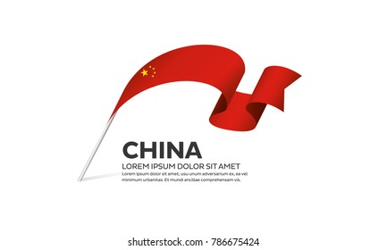 Chine flag on a white background