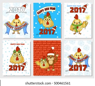Chine style. Happy cock vector New Year China rooster vector illustration. Vector element for New Year's design.  New Year cock vector decoration ball icon.  new year rooster chinese 