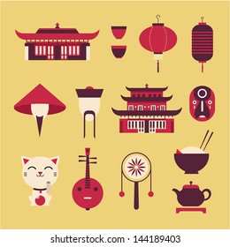 chineese travel icons