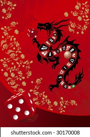 Chines casino illustration with dragon