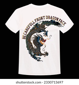 chines dragon t shirt design and vector