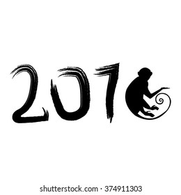 Chines new year. 2016 with monkey.