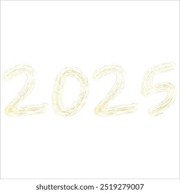 Chinese 2025 Contour Wax Texture New Year Numeric.