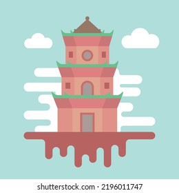 Chinese 3 Floors Ancient Pagoda