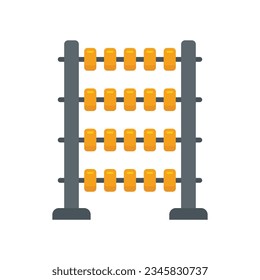 Chinese abacus icon flat vector. Math calculator. Wooden toy isolated