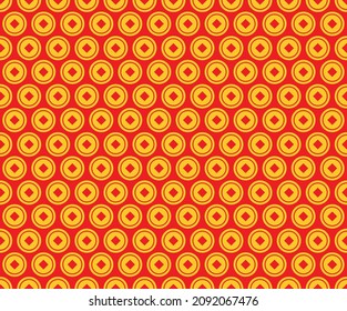 Chinese abstract seamless pattern. Chinese New Year wallpaper. Traditional Oriental background. Vector illustration.