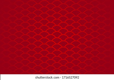 Chinese abstract seamless pattern vector, gradient red color. Illustration of traditional ornament and oriental background.