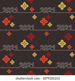 Chinese abstract seamless pattern vector. Illustration of traditional ornament and oriental background. happy new year , year of the ox. oriental background for New Year