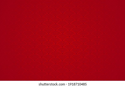 Chinese abstract seamless pattern vector, gradient red color. Illustration of traditional oriental Asian background.
