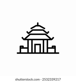 chinese ancient building icon sign vector