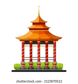 Chinese ancient landmark, gazebo, altar icon