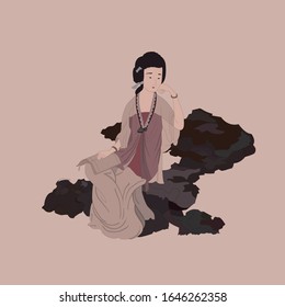 Chinese ancient portrait beauty illustration