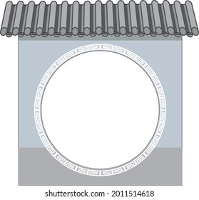 Chinese ancient wall architecture isolated illustration