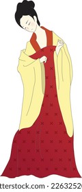 Señora de la antigüedad china, personaje vectorial