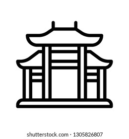 Chinese architectural arch vector, Chinese lunar new year line design icon
