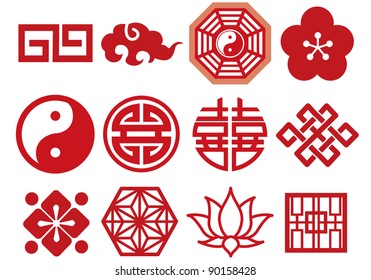 Chinese Asian icons set