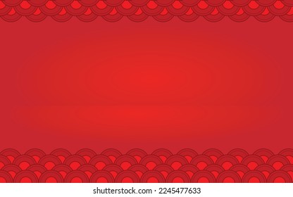 Chinese auspicious frame background with space for design Pro Vector. background red circle. 
