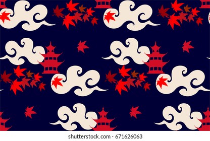 Chinese autumn seamless pattern.