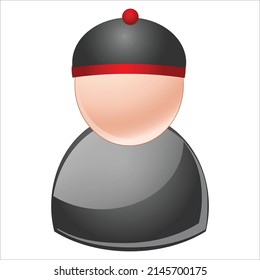 Chinese avatar Isolated Vector icon which can easily modify or edit

