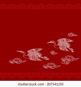 Chinese background - crane/template vector/illustration/EPS.10