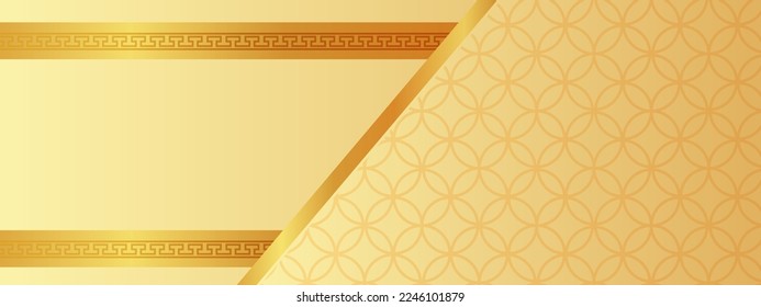 Vector de fondo chino, diseño de banners orientales con color rojo dorado con espacio vacío, plantilla de arte tradicional chino de año nuevo