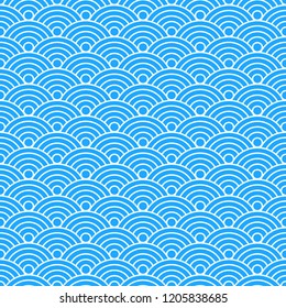 Chinese background  Wave seamless pattern Vector illustration