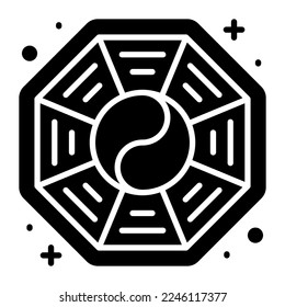 Chinese bagua mirror vector design, modern and trendy style