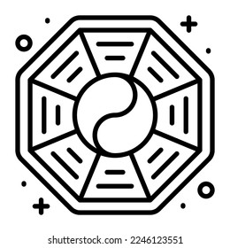 Chinese bagua mirror vector design, modern and trendy style