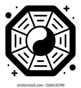 Diseño vectorial de bagua china, moderno y de moda