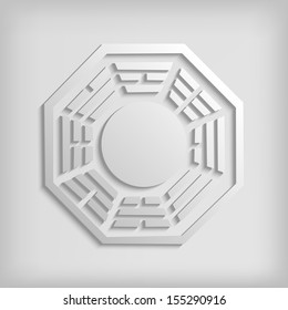 Chinese Bagua symbol on white - vector illustration