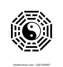 Chinese Bagua Yin Yang Symbol Vector Illustration