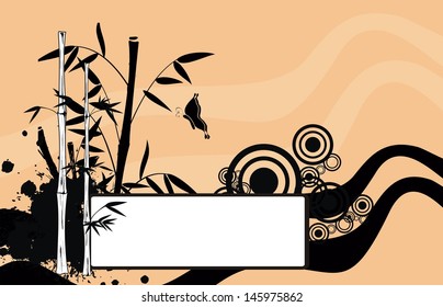 chinese bamboo background butterfly in vector format very easy to edit